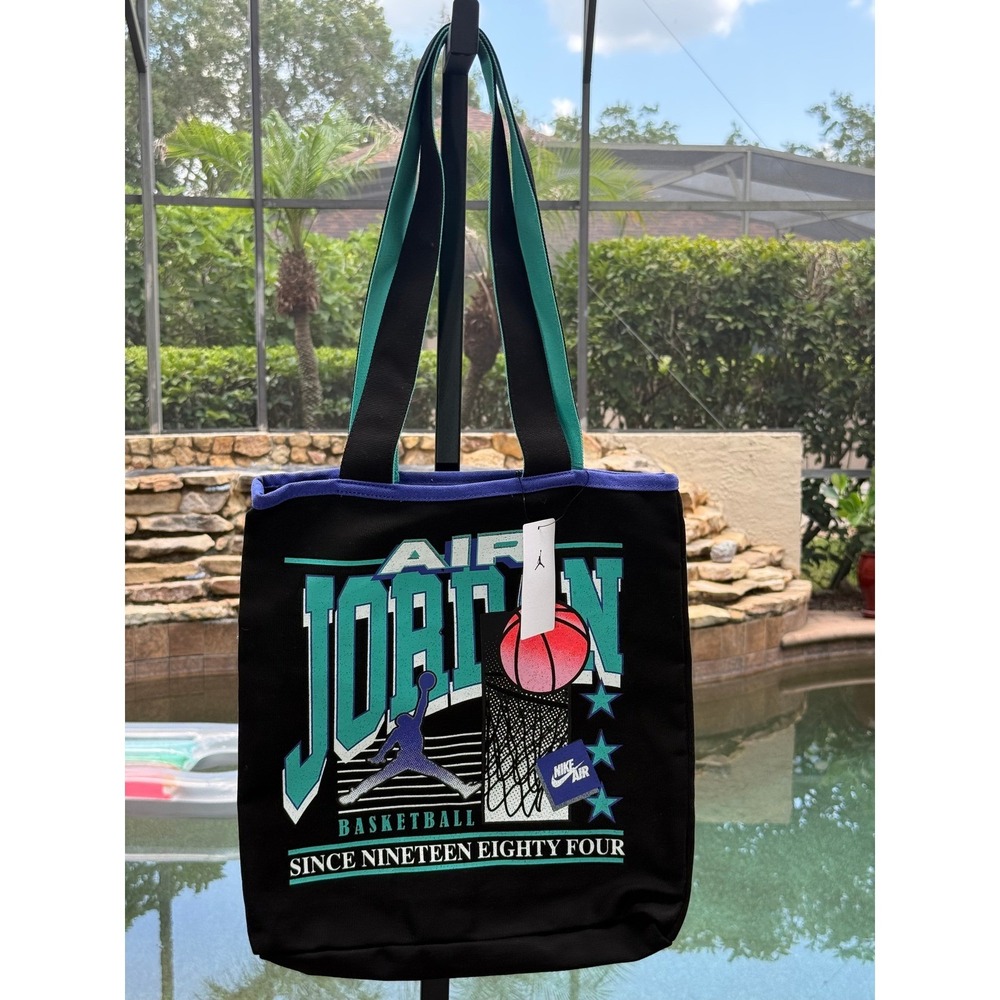 Nike Air Jordan Canvas Tote Bag Retro Basketball Graphic OS MA9168-K90